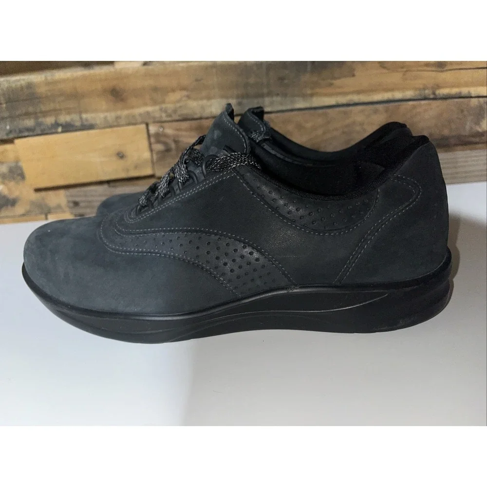 SAS Walk Easy Nero Black Nubuck Suede Walking Shoes - Womens Size US 9.5 M